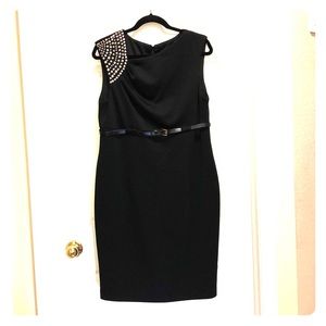 LBD Sheath Dress with Metal Stud detail
